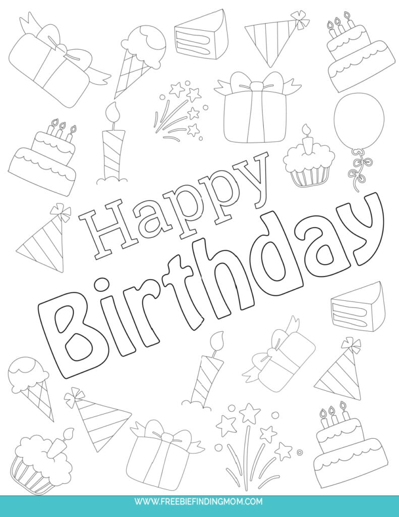 Free cute happy birthday coloring pages printable pdfs