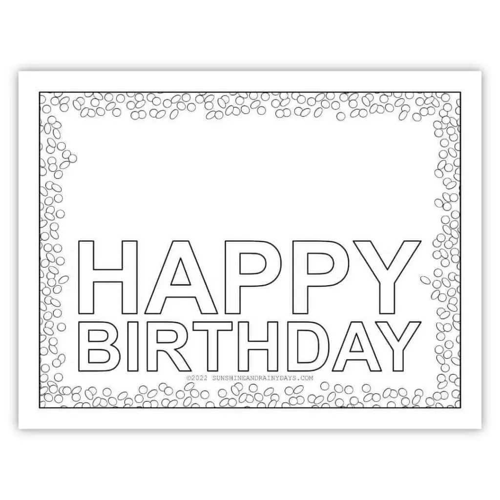 Happy birthday coloring pages