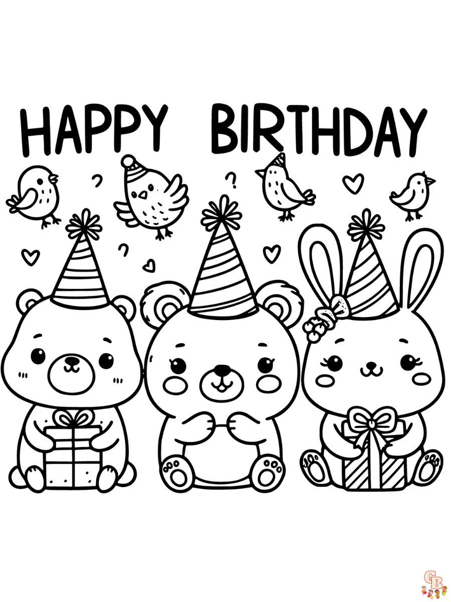 Happy birthday coloring pages free printable sheets for kids