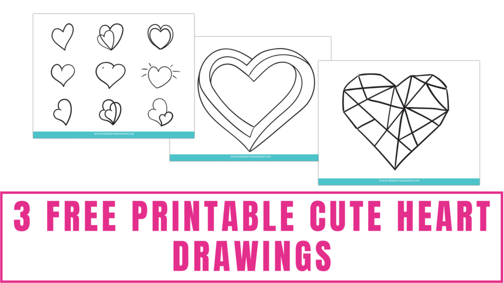 Free printable cute heart drawings