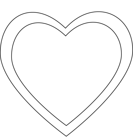 Simple heart coloring page free printable coloring pages