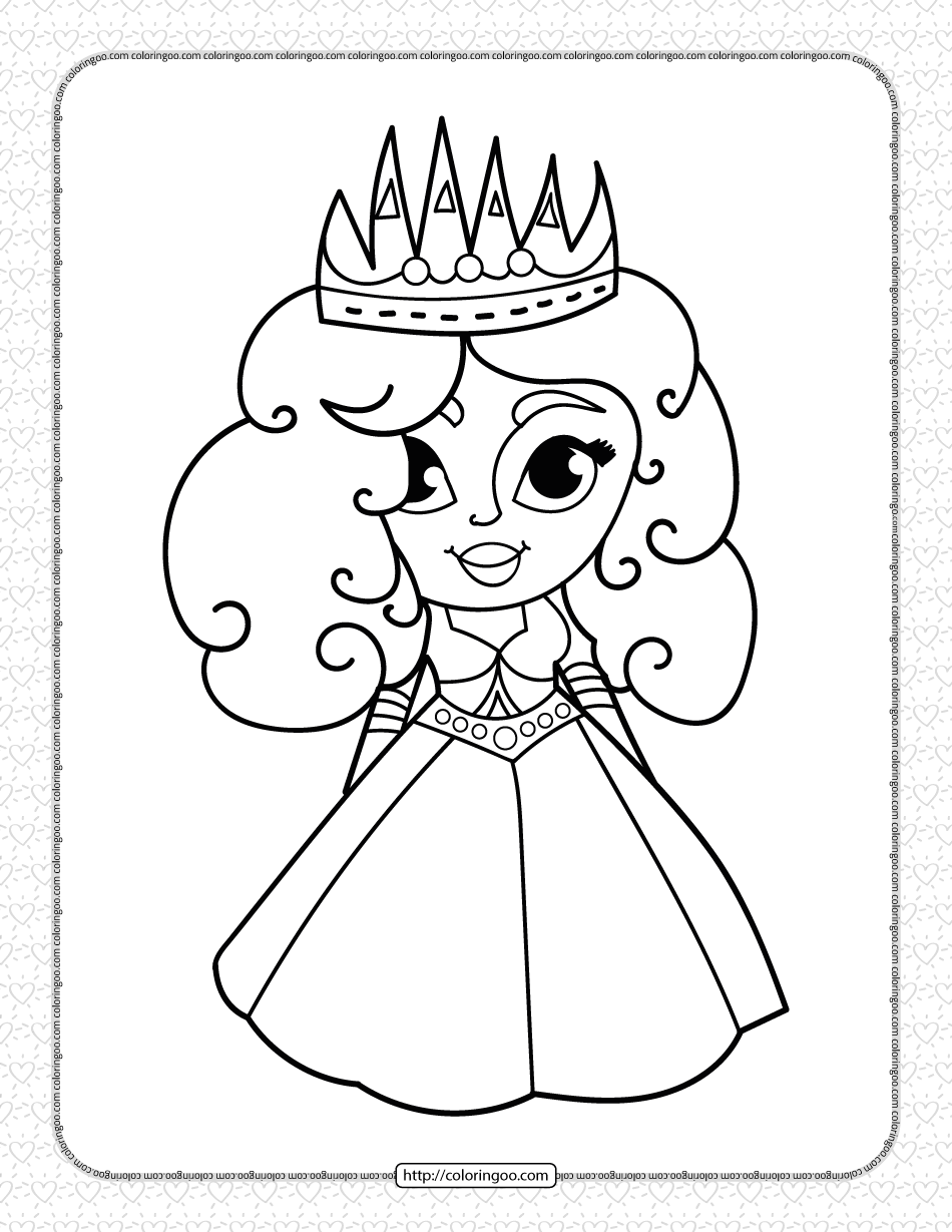 Printable cute princess coloring pages for girls