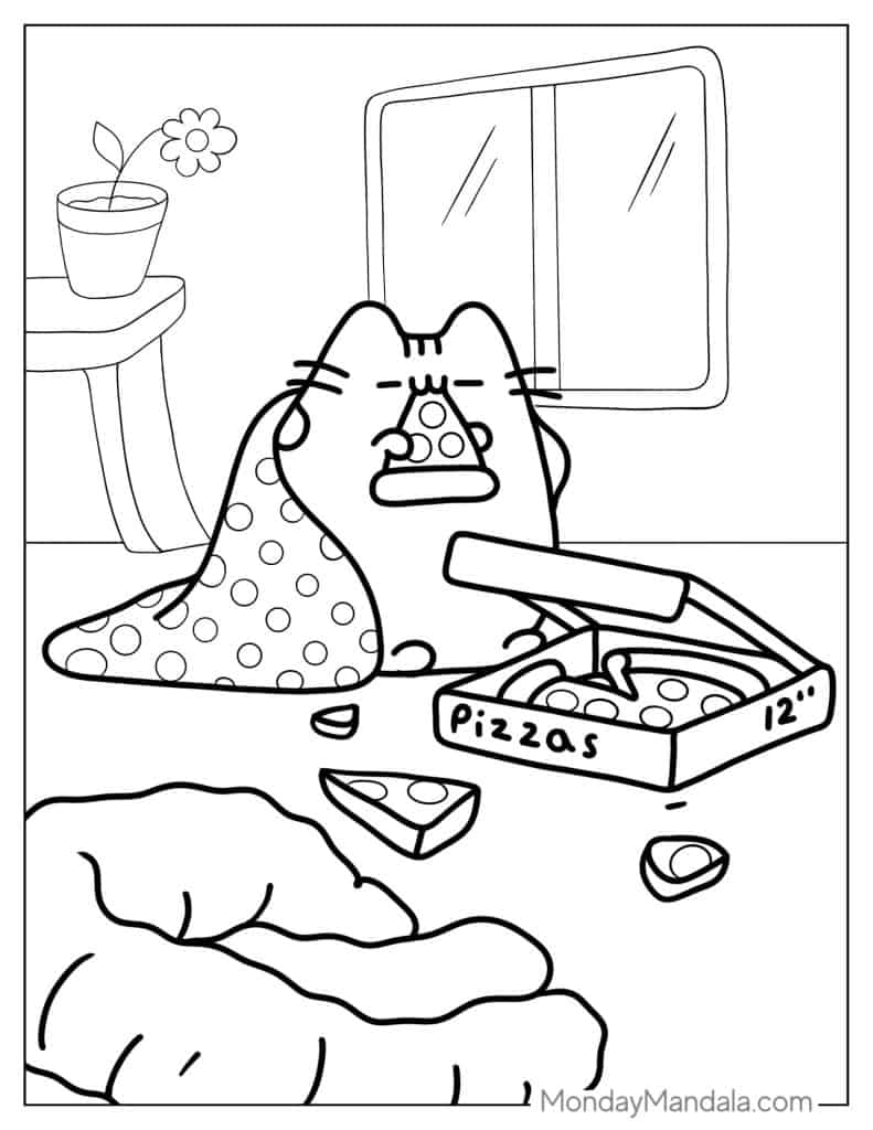 Pusheen coloring pages free pdf printables