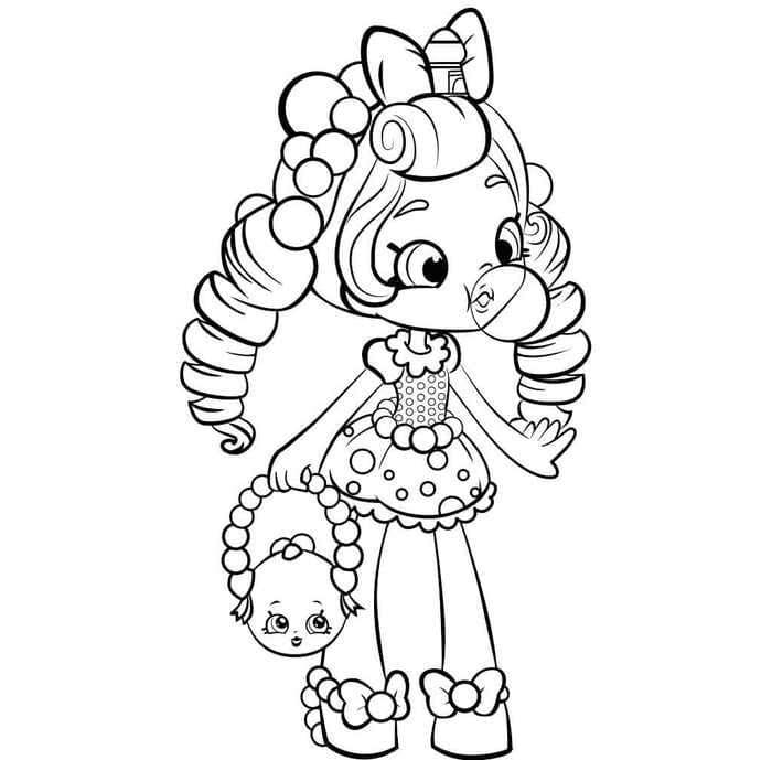 Printable cute bubbleisha coloring page