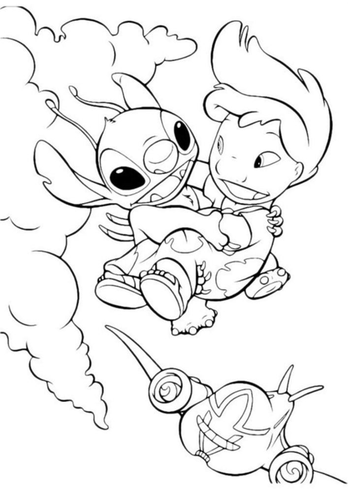 Free easy to print stitch coloring pages