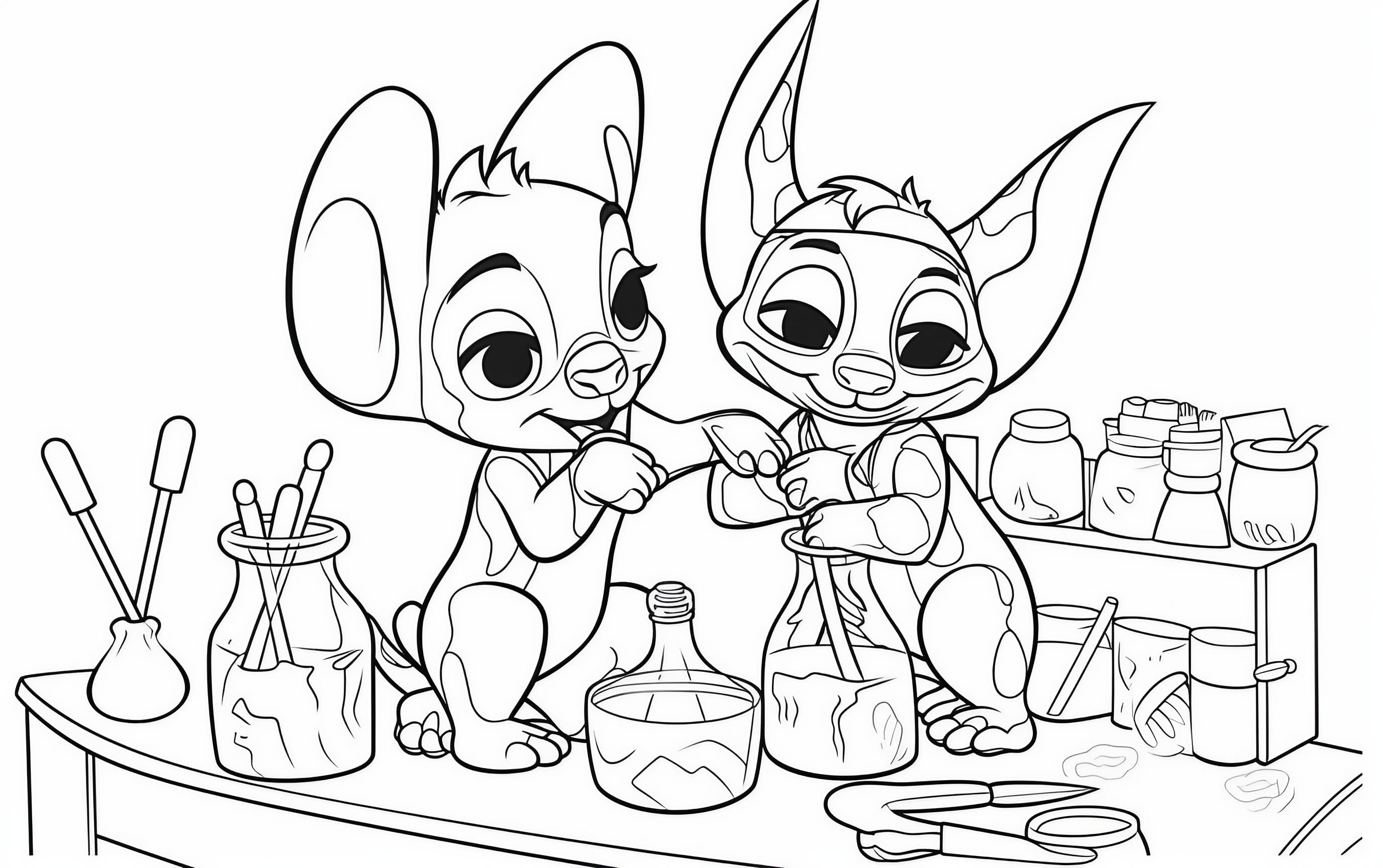 Stitch coloring pages for free and printable