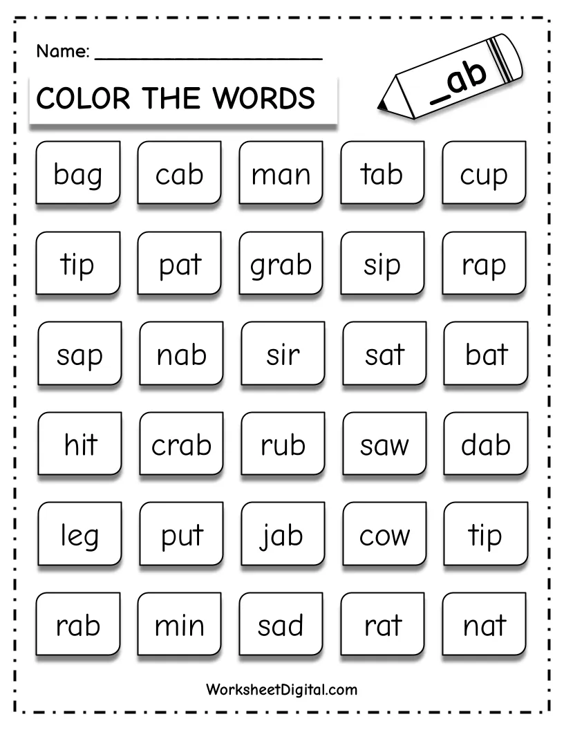 Color the cvc words