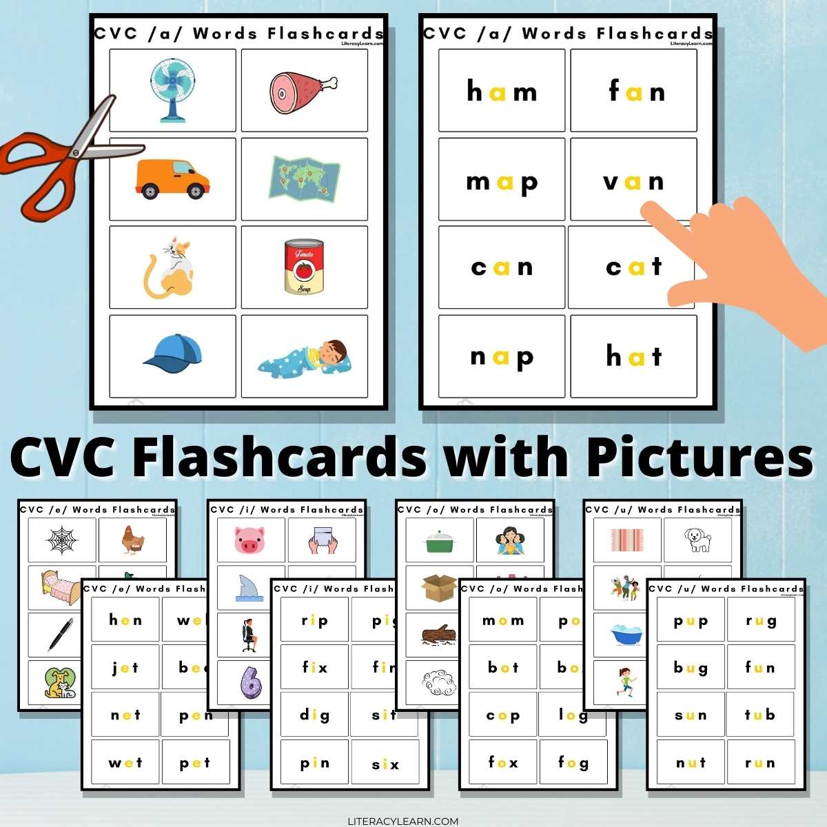 Cvc word flashcards with pictures