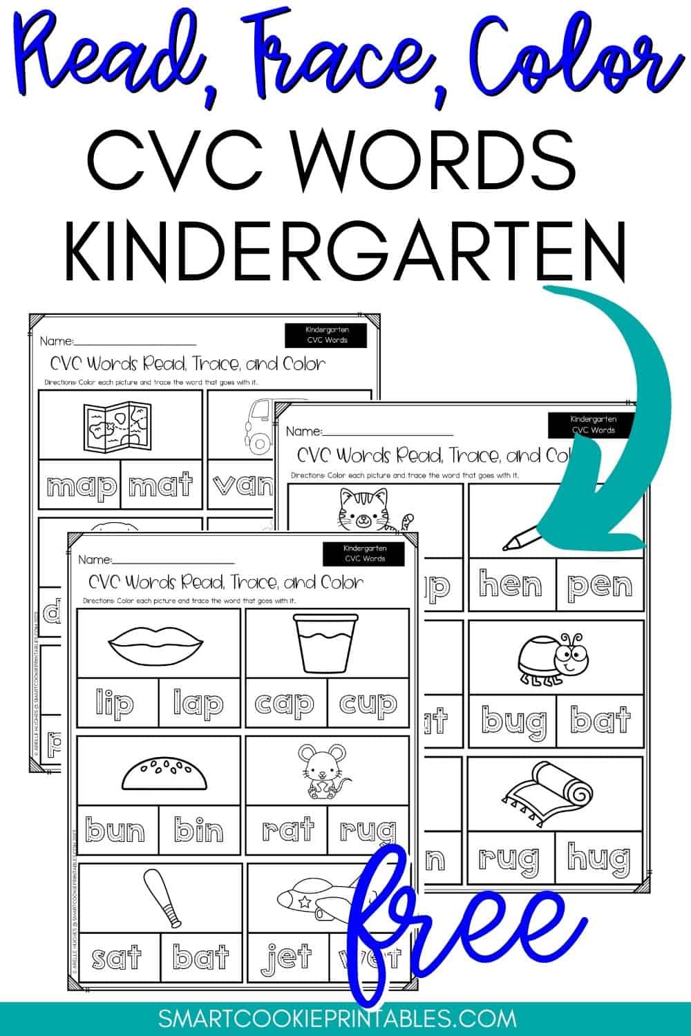 Free cvc words worksheets for kindergarten