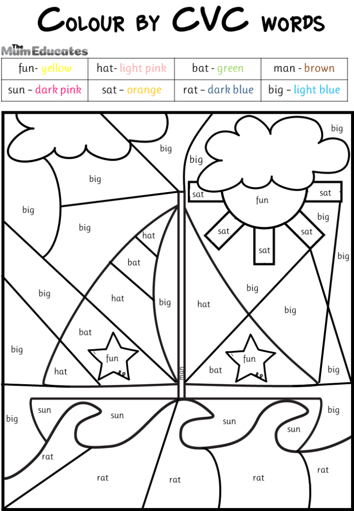 Free summer colour by code worksheets