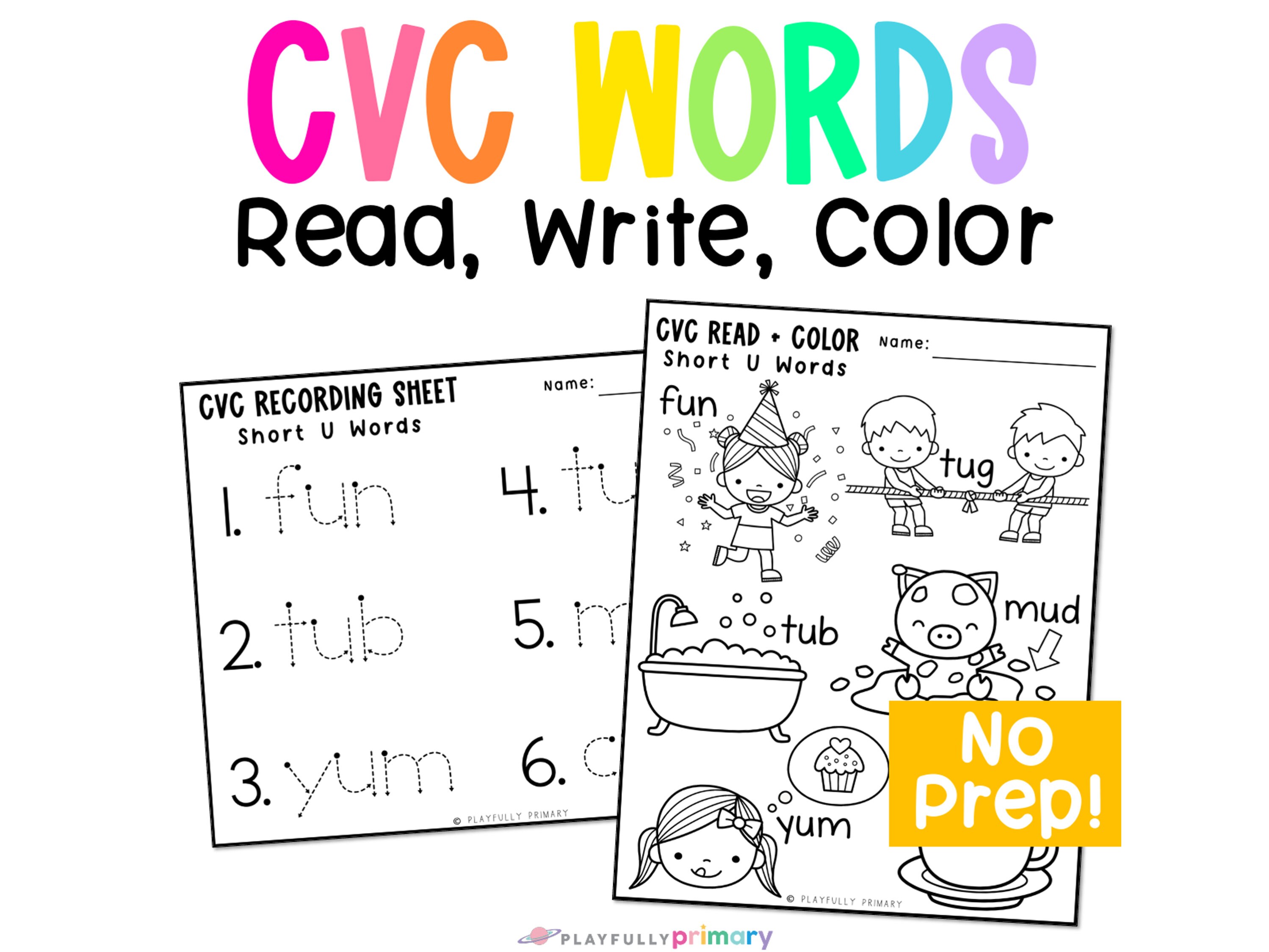 Cvc words reading short vowel lesson cvc word family