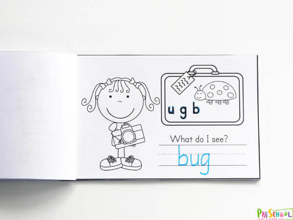 Cvc short u words free printable activity