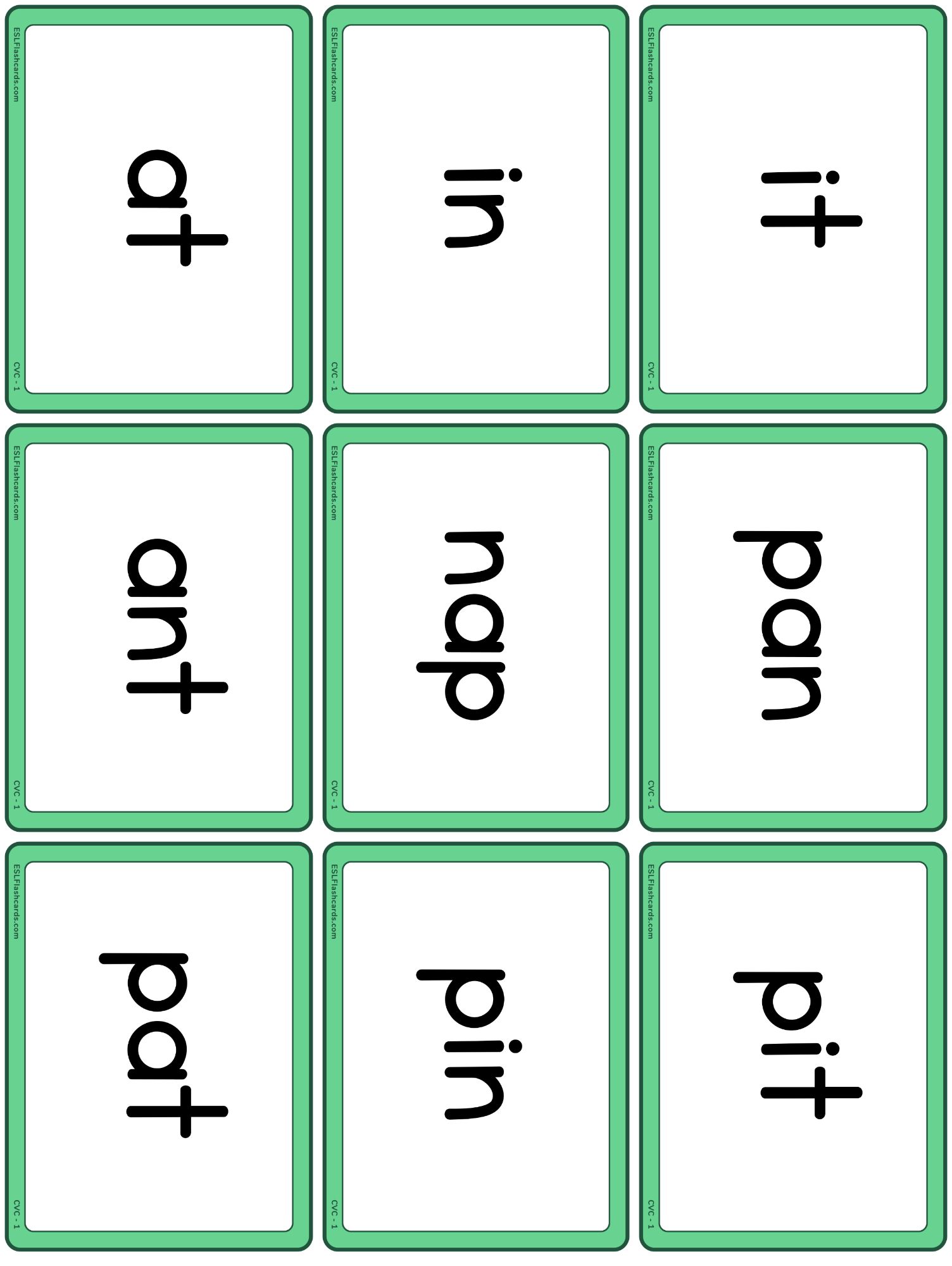 Cvc words â esl flashcards