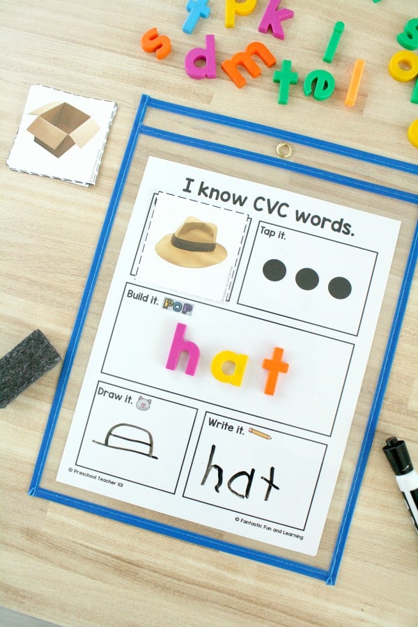 Free printable cvc word building mat