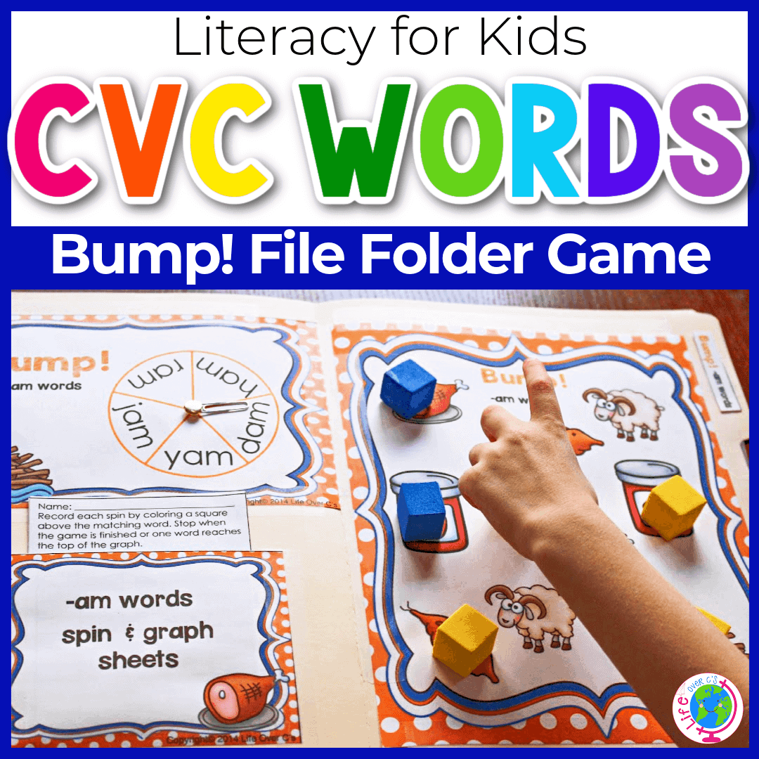 Bump free printable cvc game for kindergarten