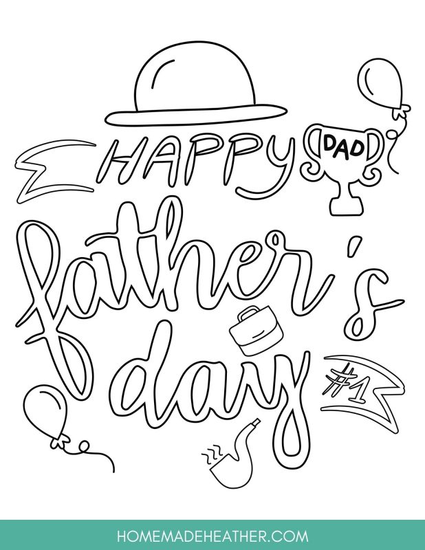 Free fathers day printable coloring sheets homemade heather