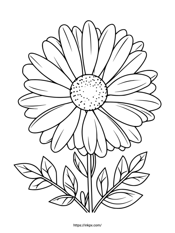 Free printable simple daisy coloring page