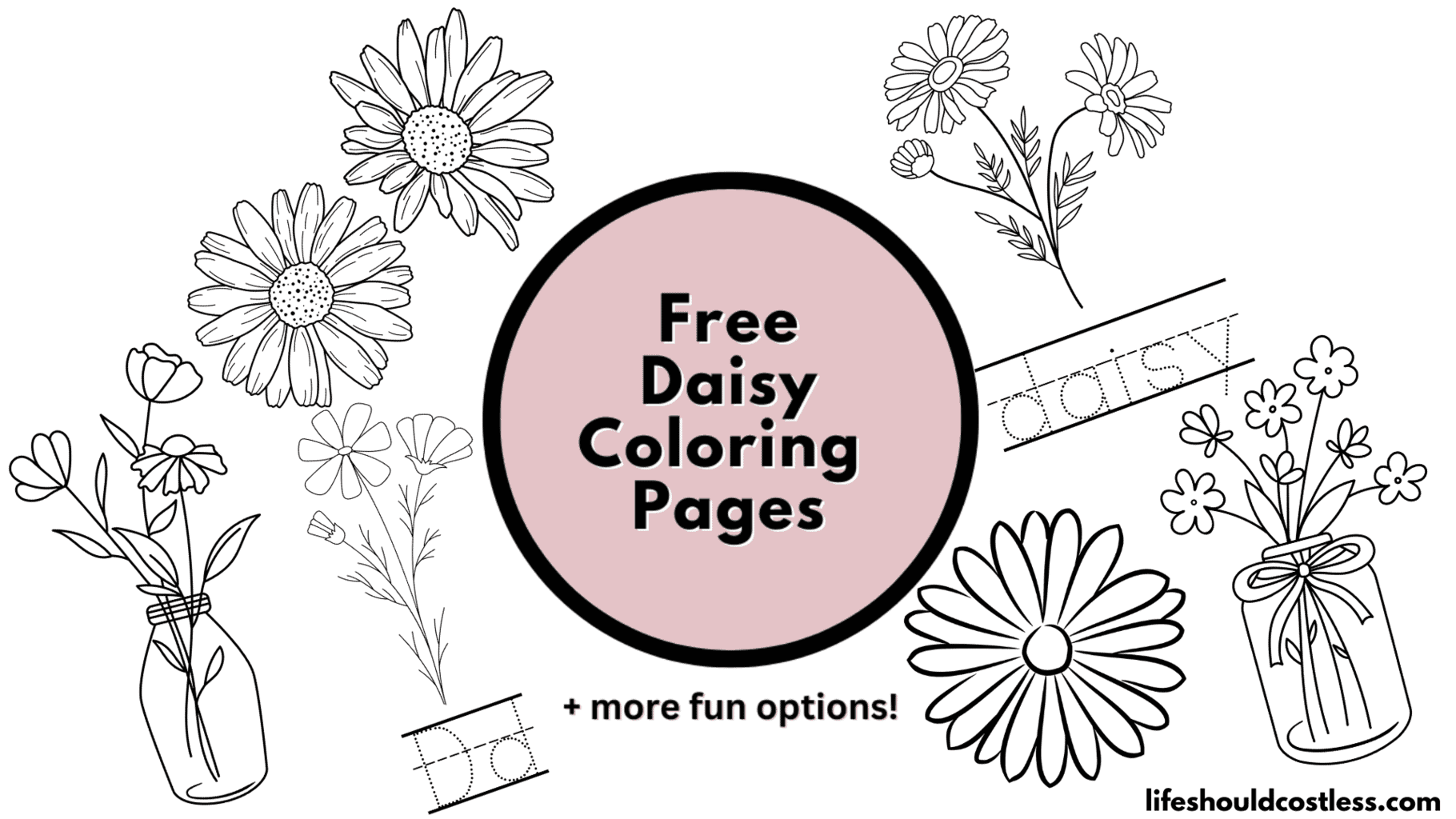 Daisy coloring pages free printable pdf templates