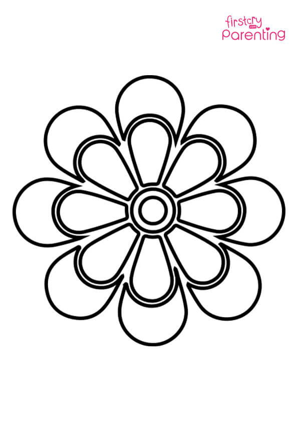 Daisy mandala coloring page for kids