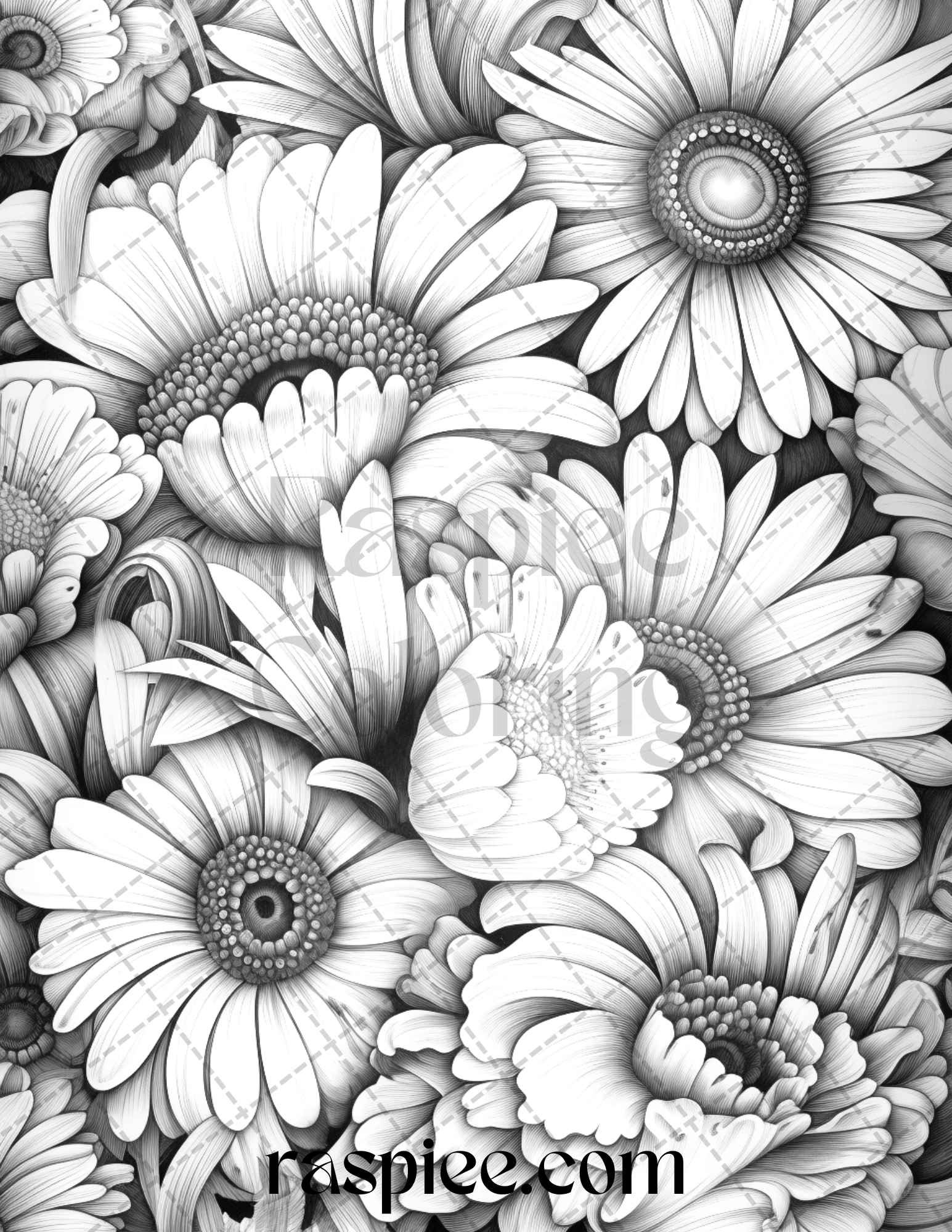 Vintage floral patterns grayscale coloring pages printable for adul â coloring