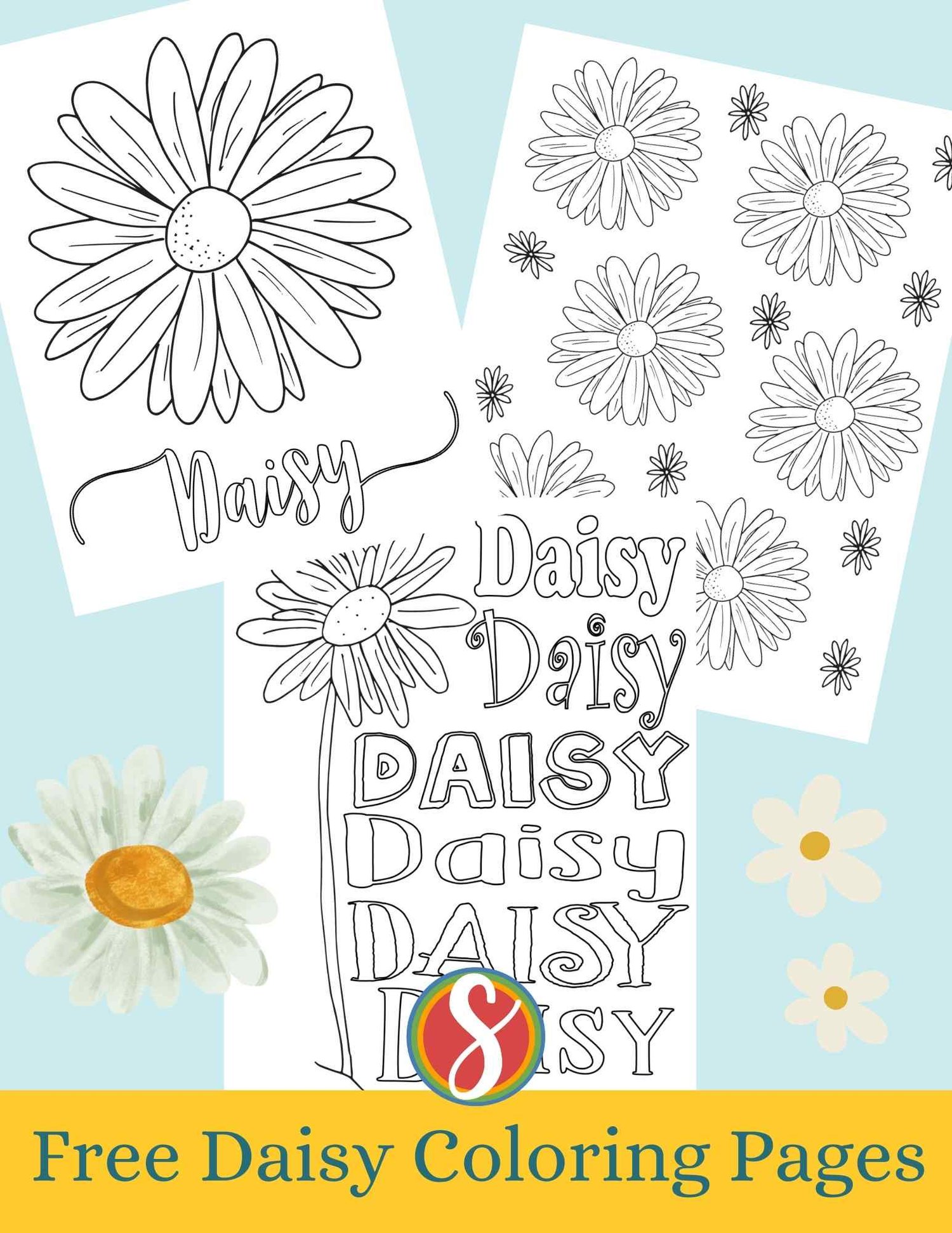 Free daisy coloring pages â stevie doodles