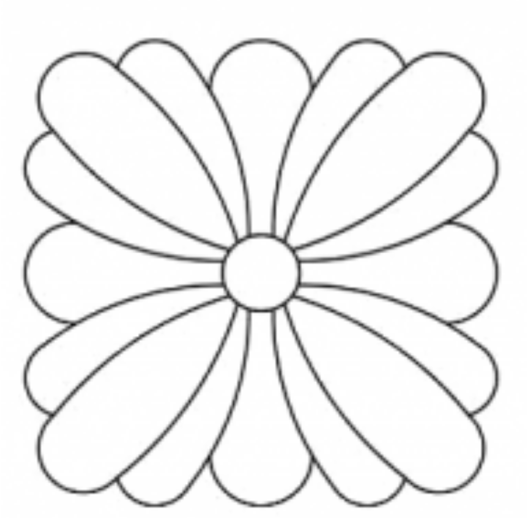 Square daisy stencil