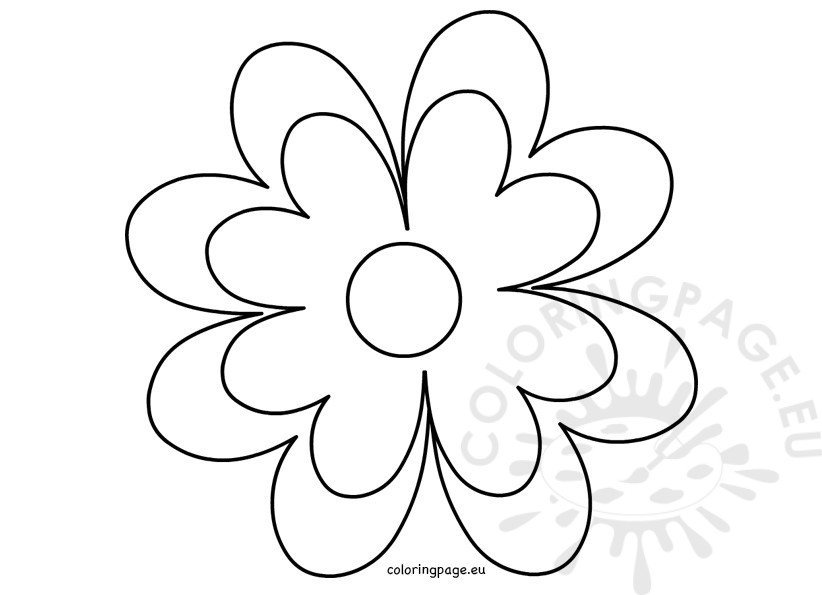 Printable flower template crafts coloring page