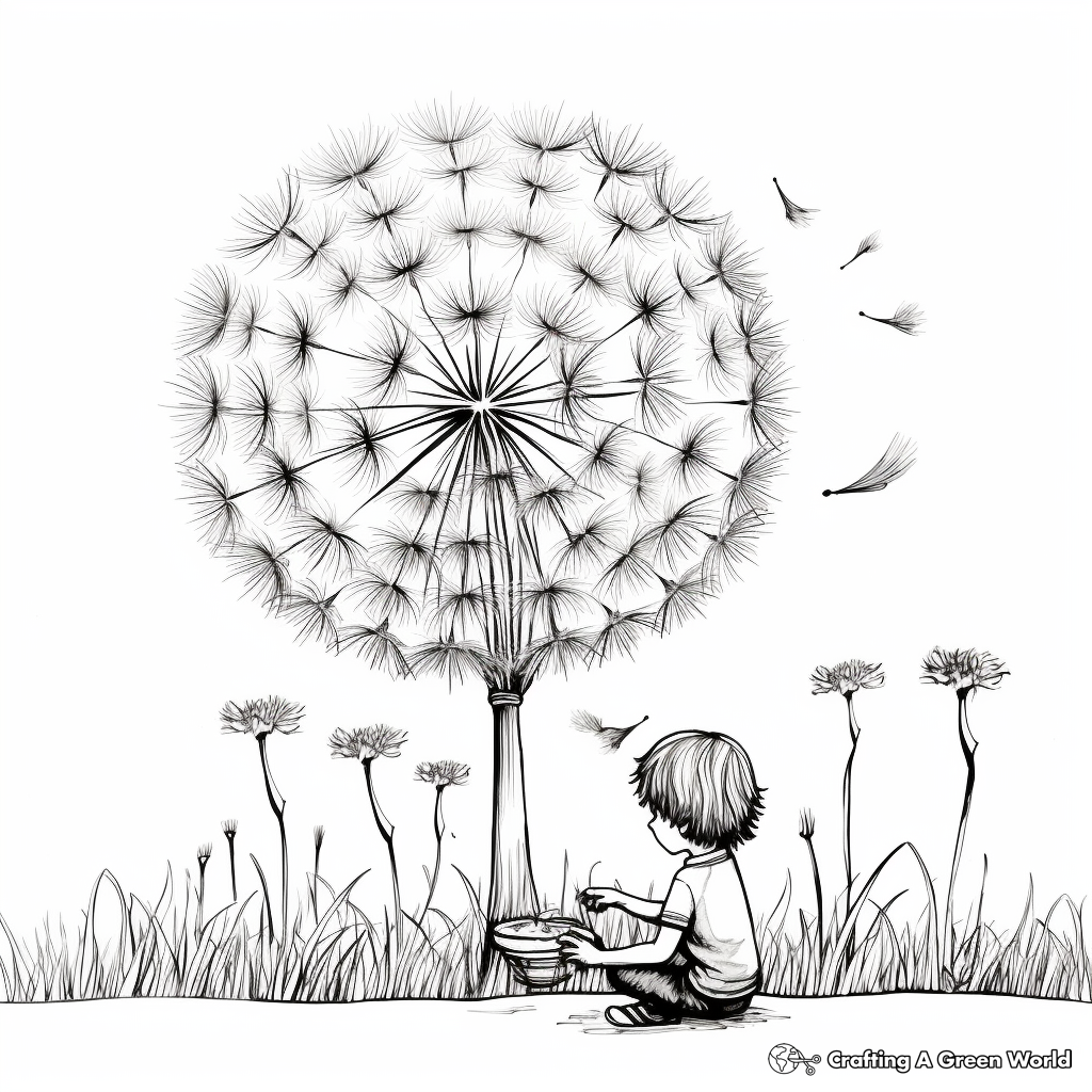 Dandelion coloring pages