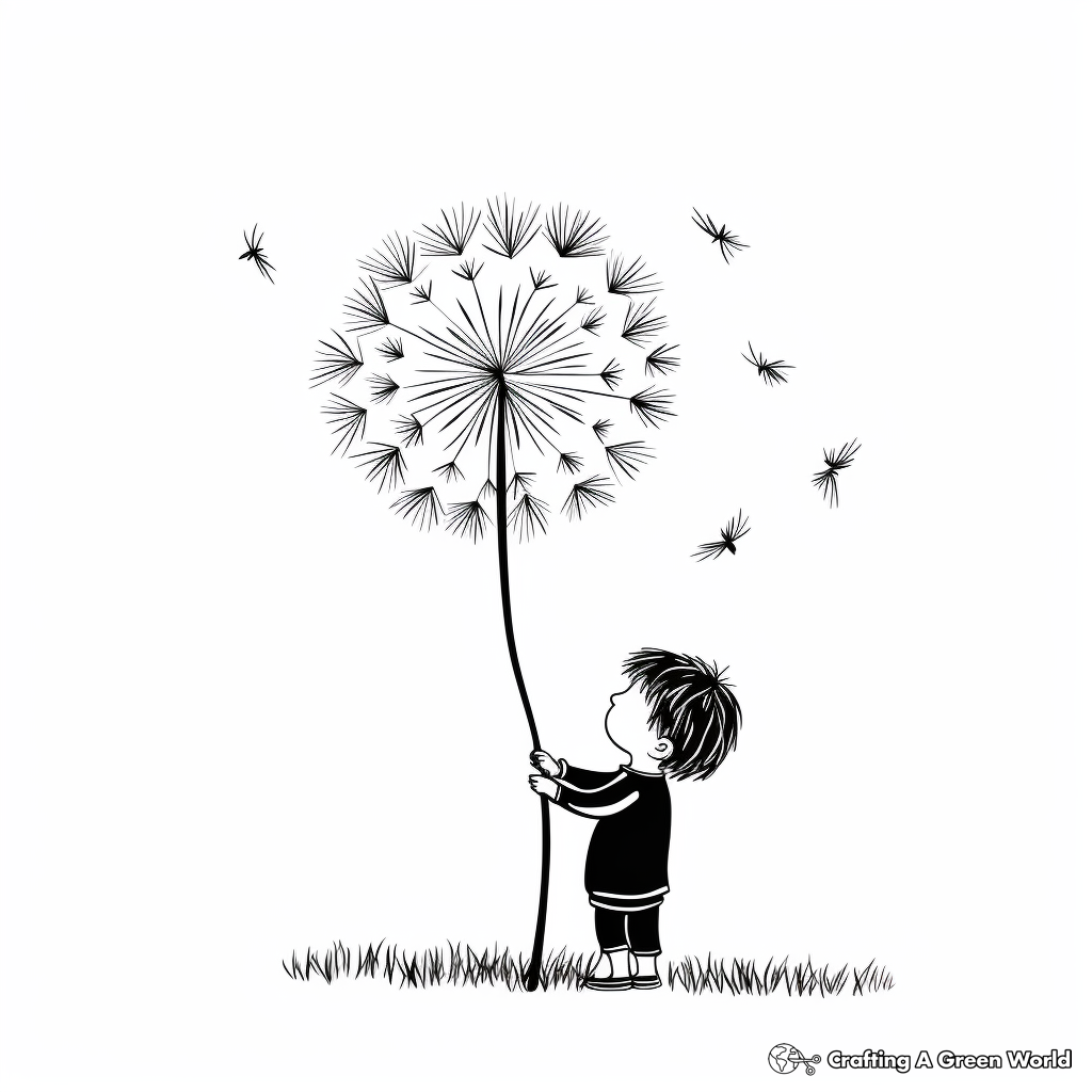 Dandelion coloring pages
