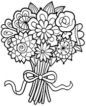 Flower dandelion coloring page for kids