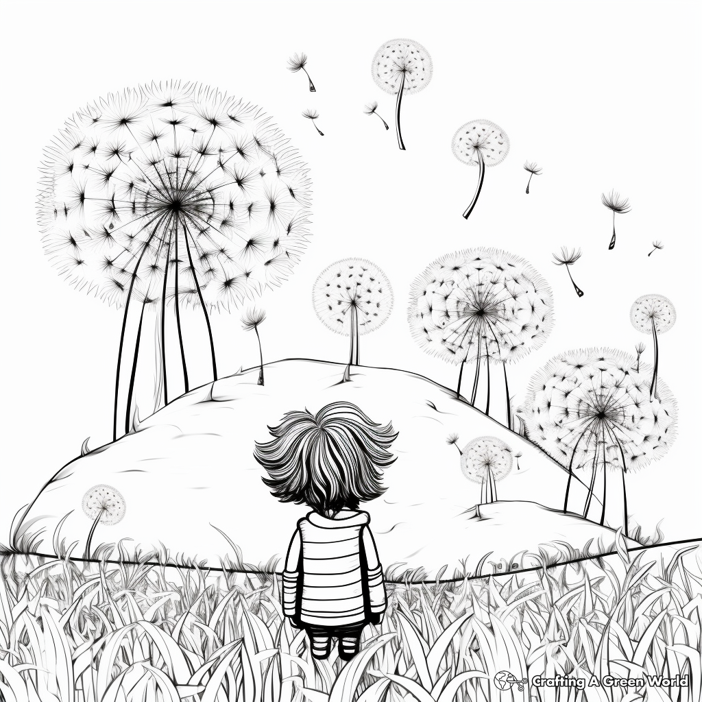 Dandelion coloring pages