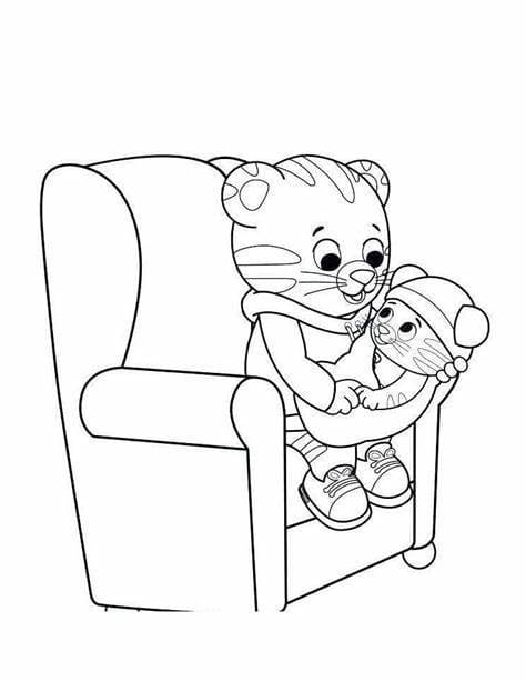 Free daniel tiger image outline coloring page