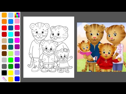 Daniel tiger coloring page daniel tigers neighborhood family digital coloring book app