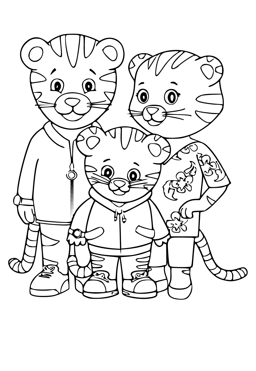 Free printable daniel tiger family coloring page sheet and picture for adults and kids girls and boys