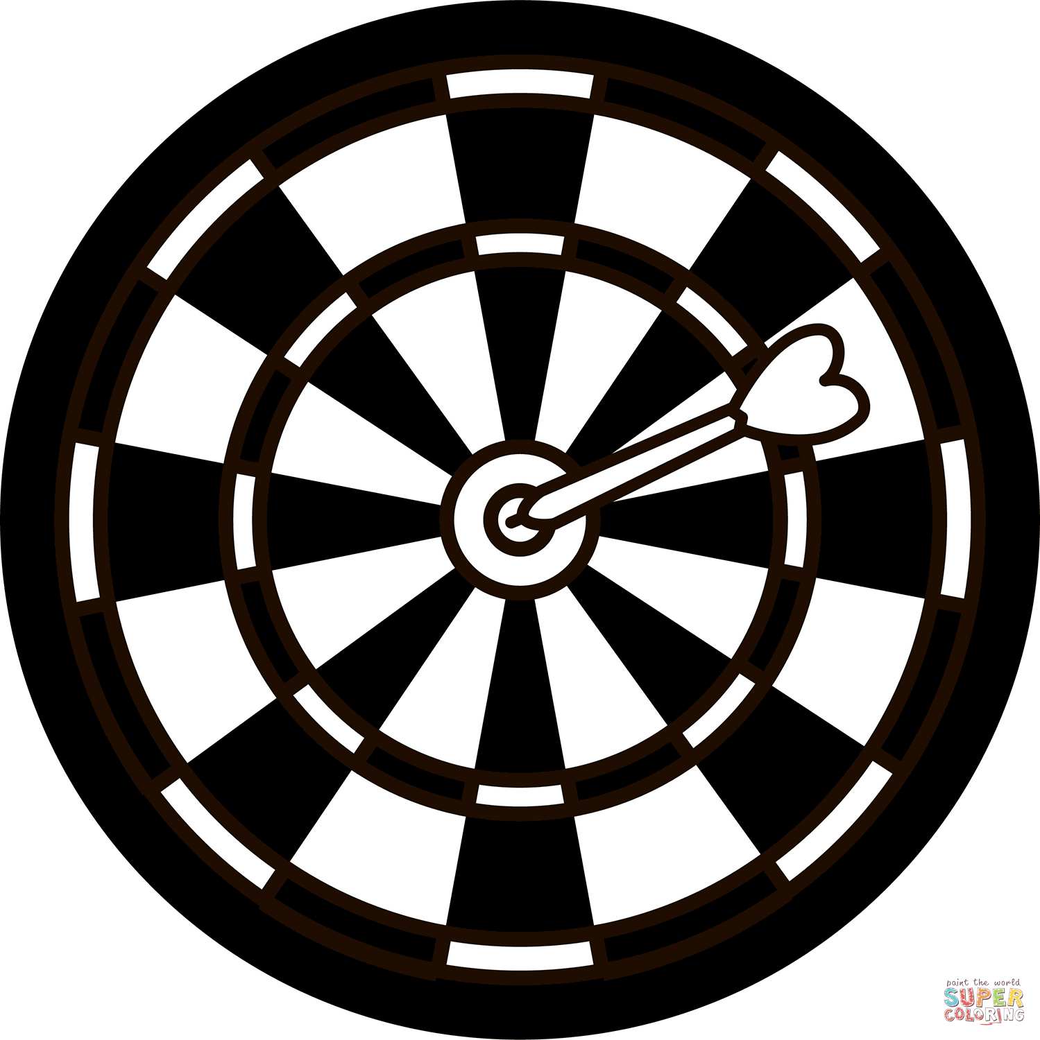 Dartboard coloring page free printable coloring pages