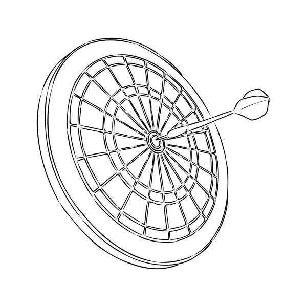 Dart board line art royalty