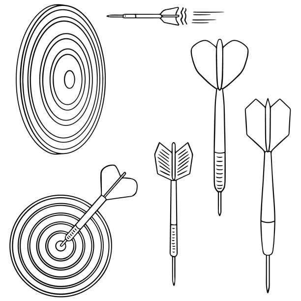 Dart board drawing stock illustrations royalty