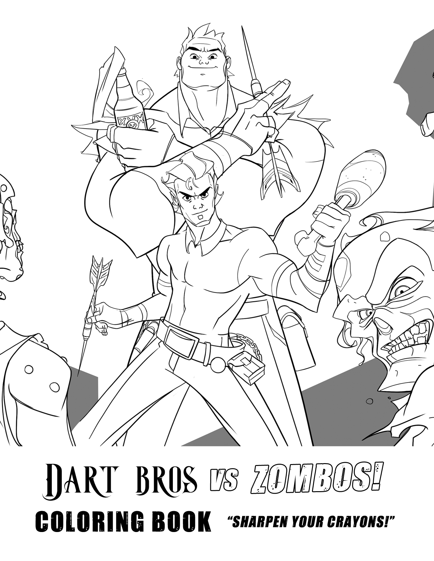 Dart bros vs zombos pdf coloring book