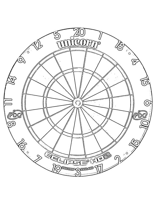 Dartboard coloring page