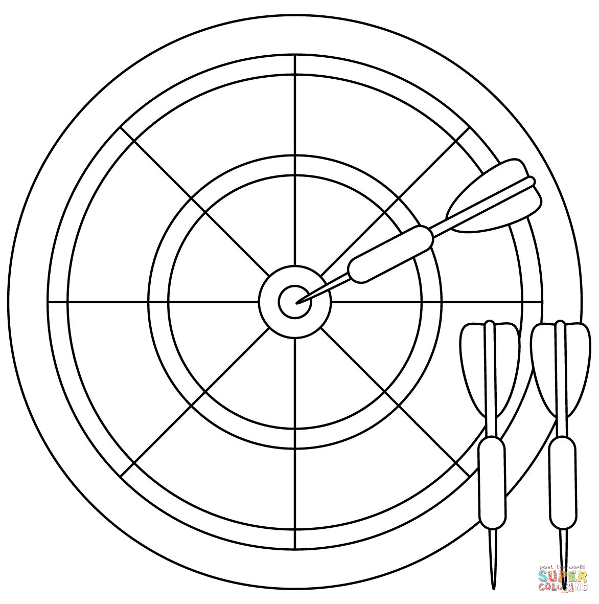 Darts coloring page free printable coloring pages