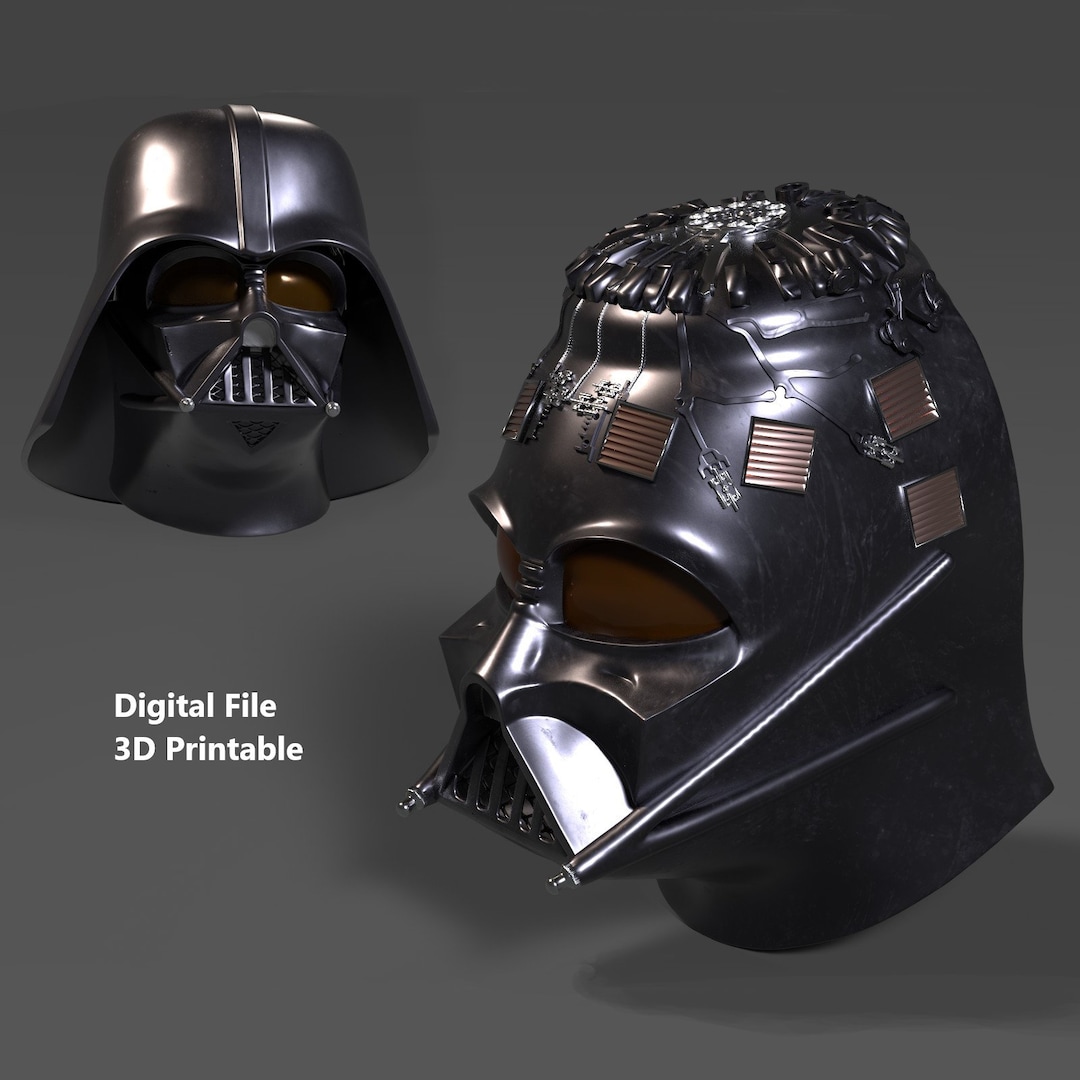 Darth vader helmet anh wearable and stand with chest armor d printable model