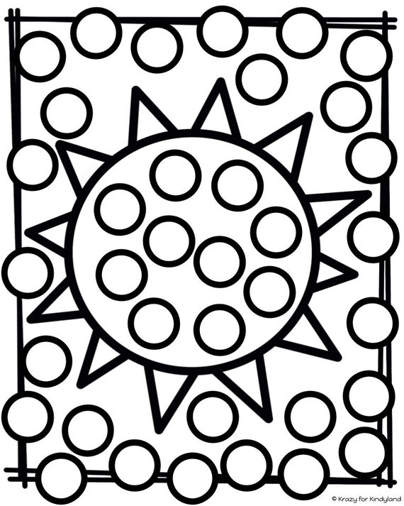 Spring coloring dauber booklet for kindergarten sun tree flower dotter pages kids coloring pages coloring book kids coloring sheets