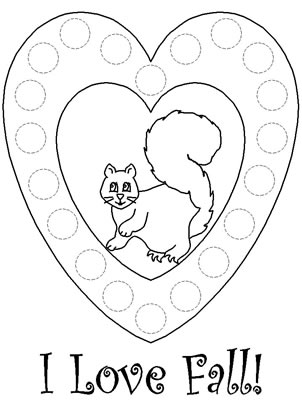 Autumn bingo dauber coloring pages