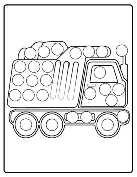 Construction vehicles do a dot printables vehicles paint daubers for kids