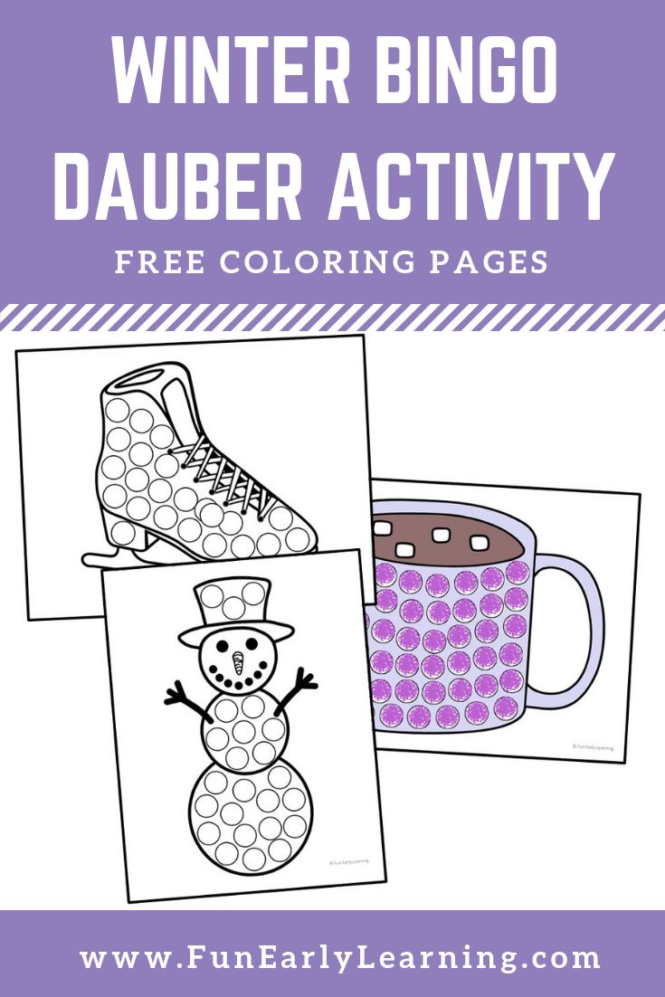 Winter bingo dauber coloring pages free printable bingo dauber winter activities for kids bingo dauber activities