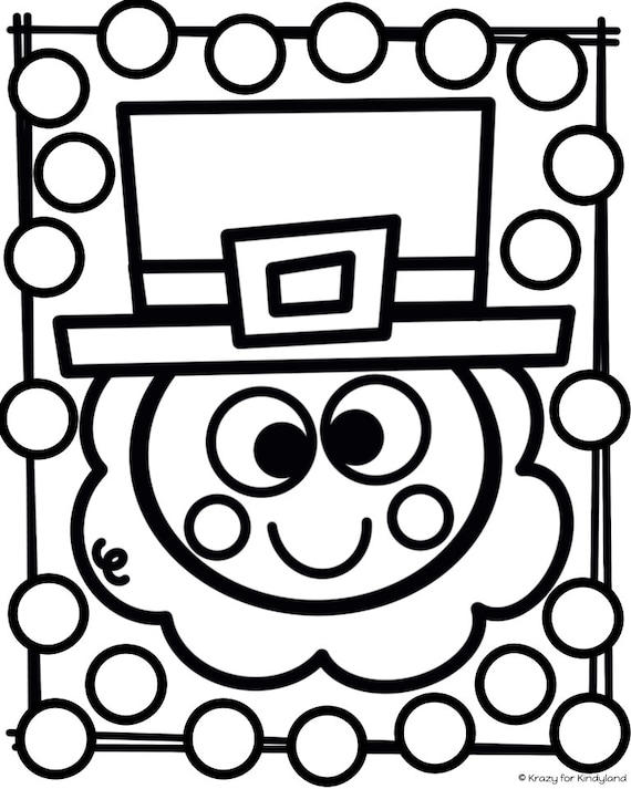 Saint patricks day coloring dauber pages booklet kids coloring pages coloring book kids coloring sheets leprechaun gold clover instant download