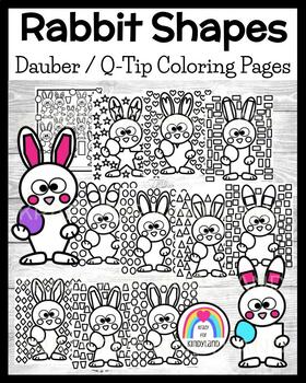 Bunny rabbit shapes dauber printables activity