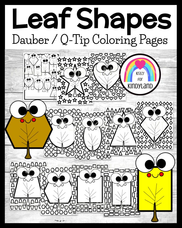 Leaf shapes dauber printables