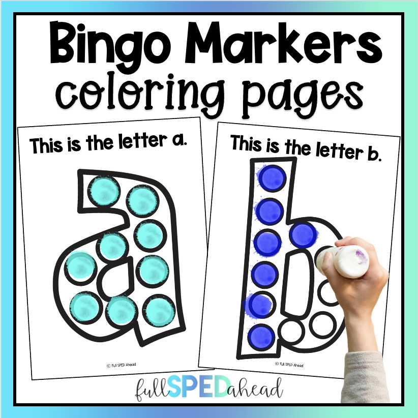 Fine motor activities bingo marker dauber printable coloring pages lowercase alphabet