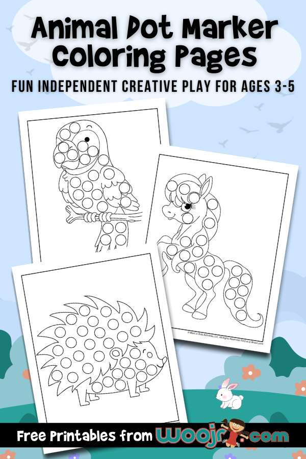 Animal dot marker coloring pages woo jr kids activities childrens publishing